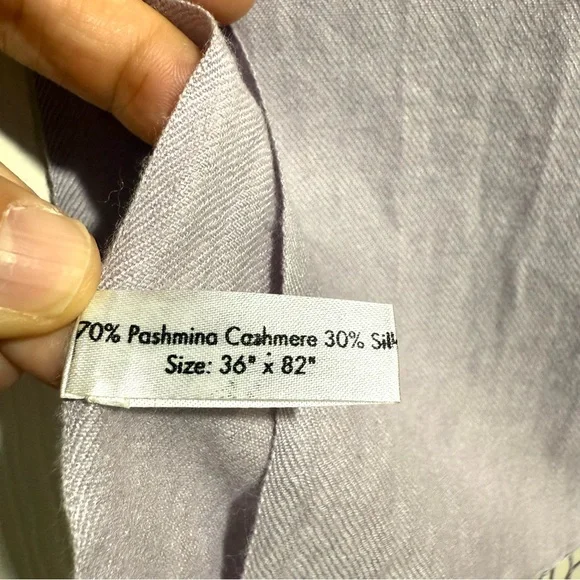 82”*36” Classic PASHMINA Cashmere Silk Lavender Fringe Shawn Fringed Scarf Soft - Picture 4 of 8